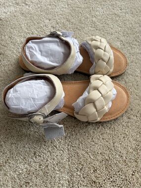 Next Cream Braided Strap Kids Sandals